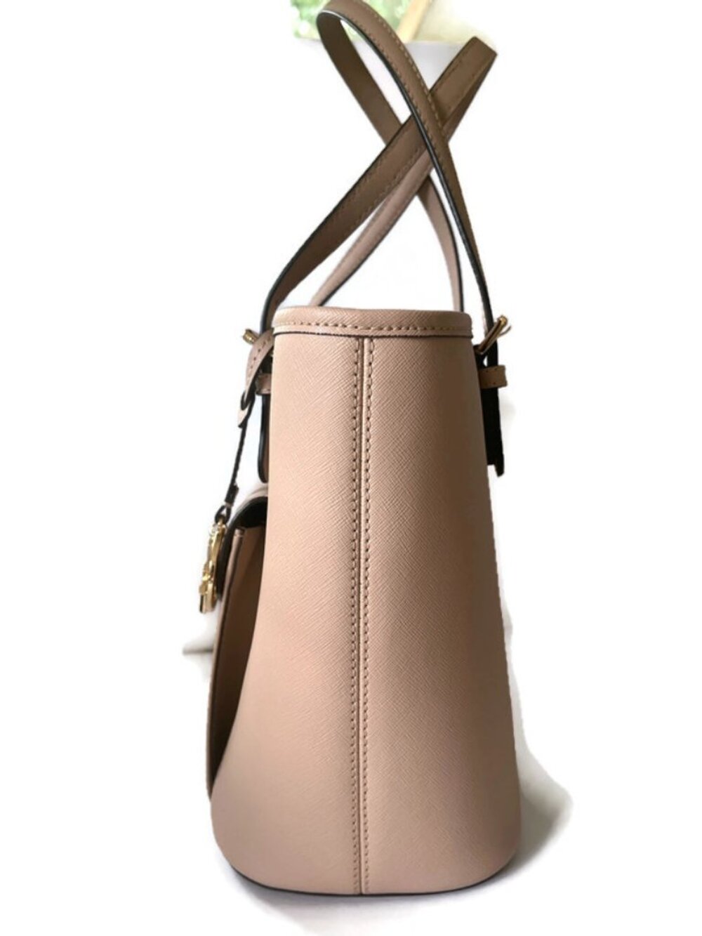 Michael Kors Blush Saffiano Leather Tote with Front Pocket - Picture 3 of 11